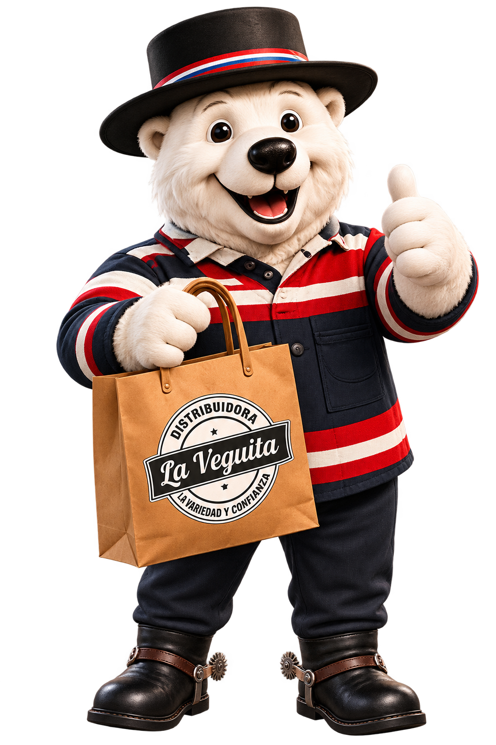 Oso polar de La Veguita vestido de huaso